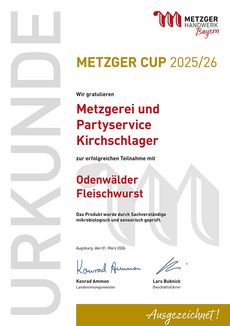 Metzger Cup 2025/26 - Auszeichnung Odenwälder Fleischwurst
