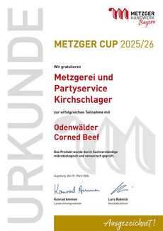 Metzger Cup 2025/26 - Auszeichnung Odenwälder Corned Beef